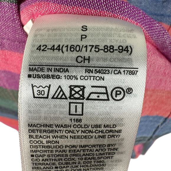 GAP Top Blouse Womens Size Small Striped Cotton Casual Colorful Business NEW - Picture 5 of 6